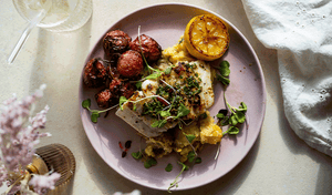 Crispy Skin Halibut with Roasted Radish