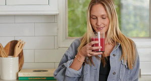 Drinking Bold Beet Mylkshake