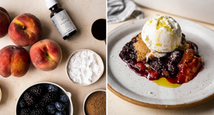 Peach Berry Cobbler and Digestive Bitters