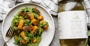 Pumpkin Gnocchi with a Creamy Arugula Cashew Sauce