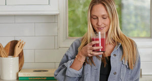 Drinking Bold Beet Mylkshake