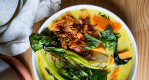 Creamy Coconut Basil Soup featuring OWL Venice Vegan Mineral Broth Elixir