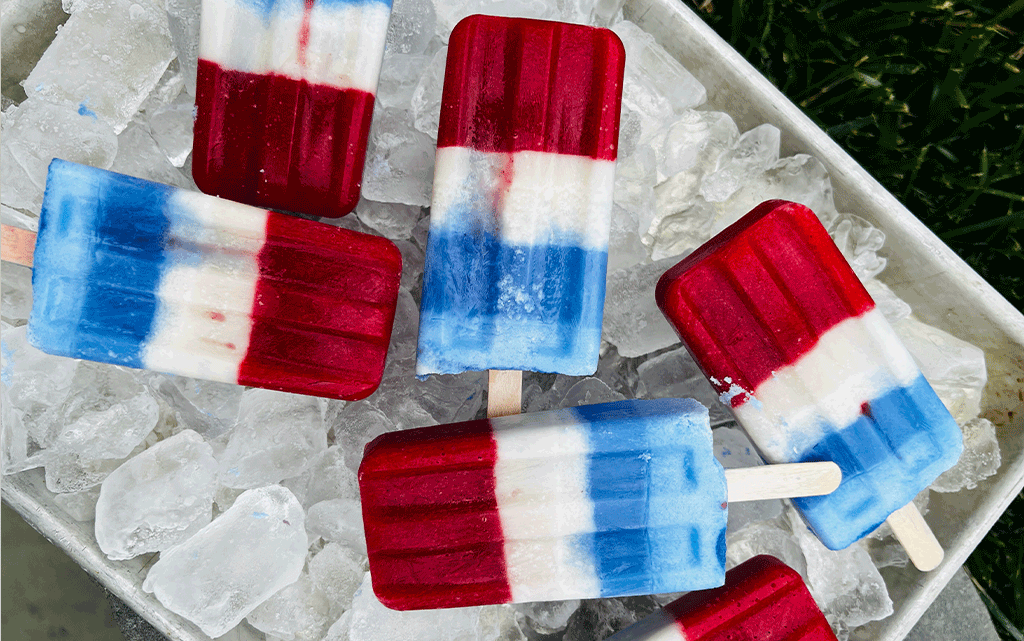 Red White Blue Popsicle for Dogs - Pawsome Recipes