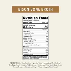 Bison Bone Broth Elixir Nutrition Facts