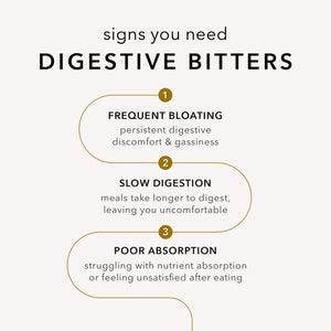 signs you need Digestive Bitters: frequent bloating, slow digestion, poor absorption