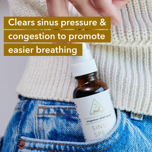 Sinus spell clears sinus pressure & congestion to promote easier breathing.