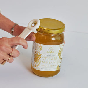 OWL jar opener and organic vegan mineral elixir