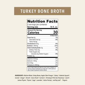 Turkey Bone Broth Elixir Nutrition Facts