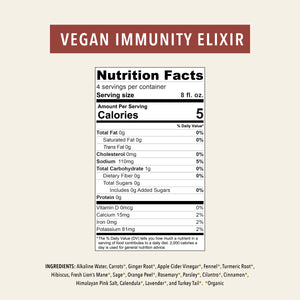Vegan Immunity Elixir Nutrition Facts
